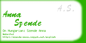 anna szende business card